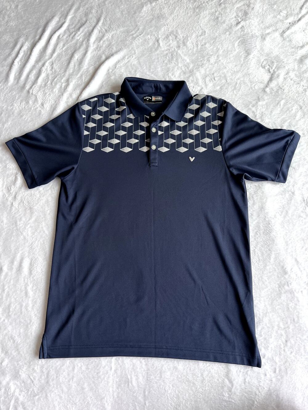 Callaway Opti Dri Blue Geometric Golf Polo Medium